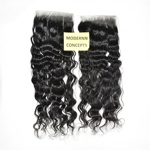 ผมต่อแบบเวฟจากผมมนุษย์แท้ 100% แบบอินเดีย ไม่ผ่านการแปรรูป แบบดับเบิ้ลดรอน พร้อม HD Closure ขนาด 6*6 นิ้ว ขายส่ง - Product Image 5