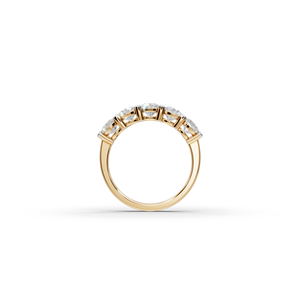 แหวนเพชรแล็บโกรว์ห้าเม็ดทรงมิลสโตน ทอง 18K/14K น้ำหนัก 2.00 กะรัต ทรงกลมเจียระไนบริลเลียนท์ สำหรับผู้หญิง สวมใส่ในโอกาสหมั้น - Product Image 4