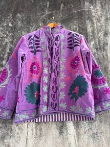 Handcrafted Uzbek-Inspired Velvet Suzani Jacket – Elegant Bohemian Embroidered Women's Fashion Coat - Product Image 1