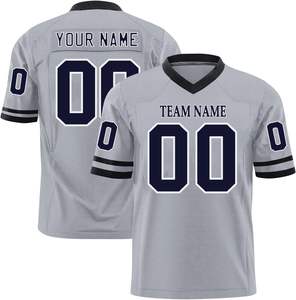 Camiseta de fútbol americano de secado rápido personalizada OEM, manga de malla de poliéster transpirable, rayas, números, logotipo del equipo, sublimación, Tallas grandes - Product Image 5