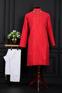 Premium Ethnic Cotton Kurta for Adults Indian & Pakistani Style <b>Silk</b> Jequard Designed for Weddings & Festivals Various Occasions - Product Image 2