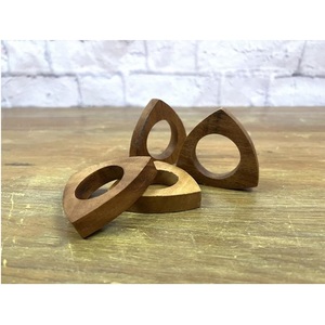 Anneaux de serviette design personnalisé accessoires de table de fête de Noël de mariage de luxe porte-anneau de serviette en bois et en papier - Product Image 4