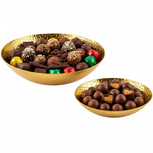 Elegante Tazón de Metal Plateado Martillado con Borde Festoneado, Decorativo para Exhibir Dulces y Chocolate, Venta al por Mayor, Decoración para el Hogar, Regalo - Product Image 3