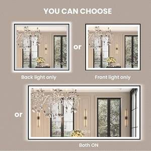 Cadre de miroir de salle de bain à LED Design moderne Rétroéclairage avant réglable Fonction anti-buée Interrupteur tactile pour appartement hôtel hôpital - Product Image 6