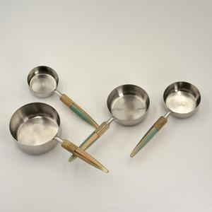 Ensemble de cuillères et tasses à mesurer en acier inoxydable avec manche en résine, outils de pâtisserie, cuillère à mesurer pour le café, accessoires de barman - Product Image 2