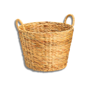 Panier à linge rustique en jacinthe d'eau avec poignées solides et cadre renforcé Vietnam organisant les vêtements et le ménage - Product Image 1