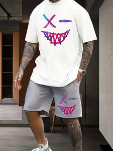 Ensemble de shorts tendance pour hommes 100% coton ensemble de chemise de short imprimé élégant personnaliser ensembles de t-shirts d'été respirants - Product Image 6