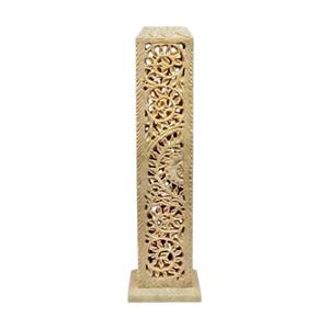 Blanco natural puro con quemador de incienso de esteatita de arte floral Jali hecho a mano con flor diseñada para artículos de regalos religiosos - Product Image 1