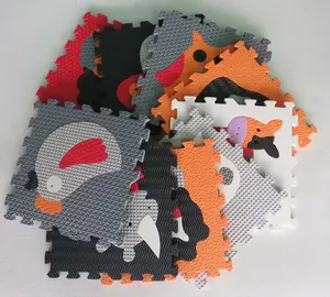 Alfombrillas para niños, espuma EVA suave, 10mm de espesor, diseño de patrón cuadrado, lavable, duradero para ejercicio en el hogar, uso al aire libre, mascotas, niños - Product Image 2