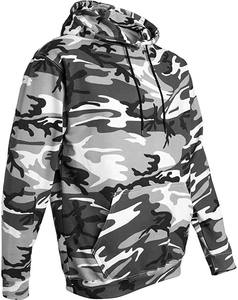 Sudadera con Capucha Unisex de Invierno con Estampado de Camuflaje Personalizado, 100% Algodón, Variantes en Verde y Rosa en Escala de Grises, Bolsillo Delantero, Capucha con Cordón Ajustable y Ribete - Product Image 4