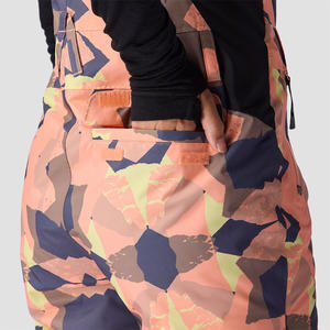 Baberos de esquí para mujer con aislamiento impermeable, pantalones de nieve de invierno personalizados con impresión de logotipo y ropa de esquí transpirable para exteriores OEM - Product Image 2