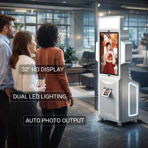 Kiosque <span class=keywords><strong>photo</strong></span> instantané IA de 32 pouces avec arrière-plans élégants et amusants et prise <span class=keywords><strong>en</strong></span> charge de l'importation de photos depuis un téléphone portable pour l'impression - Product Image 3