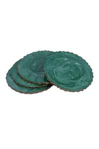 Juego de posavasos de té de madera maciza decorativa de resina artística almohadillas aislantes de resina de nogal personalizadas 10 cm bambú para venta al por mayor por HF CRAFTS - Product Image 3