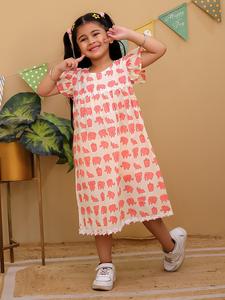 เดรสสำหรับเด็กผู้หญิงชุดเสื้อโค้ทหลากสีคอลเลคชั่นใหม่สำหรับฤดูร้อน - Product Image 3