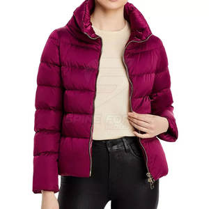 Chaqueta Acolchada Personalizada para Mujer, con Estampado Frontal, Cuello Alto y Cremallera Completa, al Mejor Precio al por Mayor, de Nailon/Poliéster para Invierno - Product Image 4