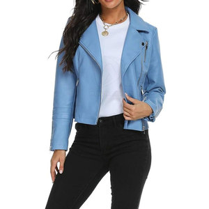 Veste en cuir pour femmes, prix bon marché, respirante, utilisation en extérieur, col rabattu, confortable, veste pour femmes - Product Image 3