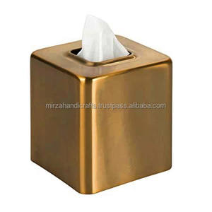 Caja de pañuelos cuadrada para uso doméstico o comercial, cubierta de tejido de Metal con diseño elegante, sirve como complemento de decoración - Product Image 6