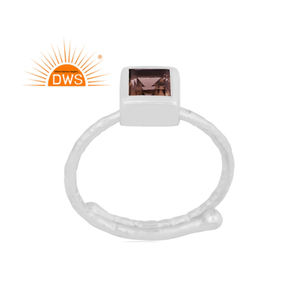 Latest Design Fine Sterling Silver Natural Smoky Quartz Gemstone <b>Adjustable</b> <b>Ring</b> Jewelry For Women Gift For Her - Product Image 1