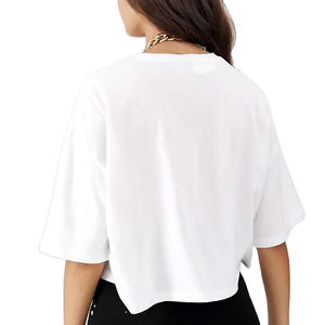 Top corto transpirable de calidad superior para mujer, superventas, venta en línea, Top corto para mujer, Top corto de Color sólido, Camiseta corta para mujer - Product Image 5