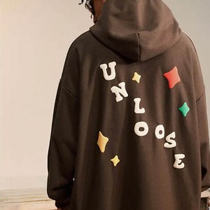 เสื้อฮู้ดสวมหัวโอเวอร์ไซส์ผลิตเสื้อฮู้ดพิมพ์ลายพัฟฟ์ไหล่ตกหนัก - Product Image 5