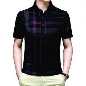 High Quality 2022 New Arrival Anti-Wrinkle Solid Knitted Cotton Button-<b>Down</b> Short Sleeve Black Summer Fashion Men's Shirt - Product Image 1