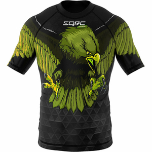 Custom Short Sleeve <b>Surf</b> Logo Mma Bjj Compression Shirt Sublimated Jiu Jitsu Rashguards For Beginners - Product Image 4