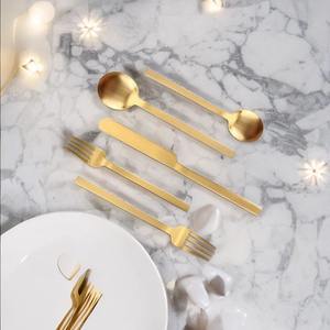 Ensemble de couverts ronds en laiton doré de luxe Couverts de qualité supérieure Vaisselle élégante Ustensiles de salle à manger modernes pour la maison, le restaurant et les événements - Product Image 6