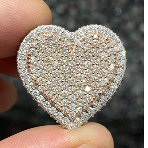 Anillo de Corazón Hip Hop para Hombre, Chapado en Oro de 14K, con Moissanita Grande, Engaste de Bisel, Estilo Punk Rapero, Alta Calidad, Nuevo - Product Image 2