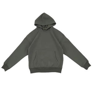 Sudadera con capucha de lana con patrón sólido y logotipo bordado con cuentas de algodón 100% para hombre con colores personalizados para el invierno - Product Image 1