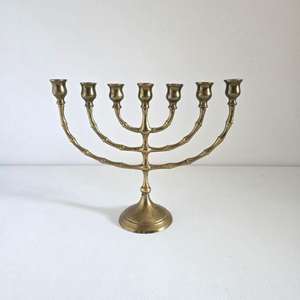 Chandelier à 9 branches de style américain, Menorah, décoration de table pour les fêtes de Noël, porte-bougie décoratif argenté - Product Image 5