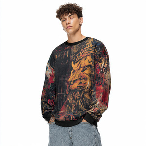 Sudadera de sublimación personalizada para hombre, sudaderas de manga larga con cuello redondo, sudaderas con estampado de calle para correr para hombre - Product Image 1
