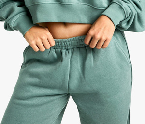 100% Cotton Custom <b>Women's</b> Wide Leg Joggers Terry <b>Fleece</b> Soft Touch Fabric <b>Women's</b> Sweatpants Comfortable Pants <b>Trousers</b> - Product Image 6