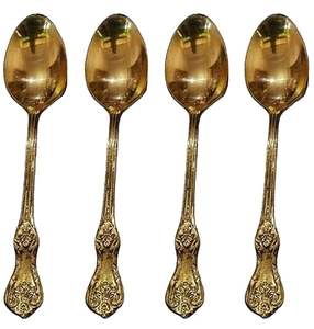 Ensemble de couverts en acier inoxydable doré tendance, poignées design, écologique, qualité supérieure, finition super miroir, idéal pour les fêtes - Product Image 1