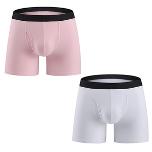 Sous-vêtements boxer stretch blancs pour hommes avec des bords lisses, texture respirante, ceinture personnalisée pour un usage quotidien, boxers pour hommes - Product Image 1