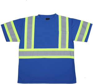 New Arrival Men's <b>High</b> <b>Vis</b> Safety Work <b>T</b> <b>Shirt</b> Reflective Short Sleeve <b>High</b> Visibility Tee <b>Shirt</b> with Pocket - Product Image 1