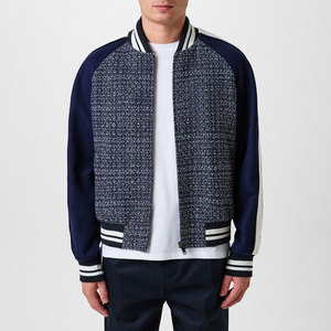 Custom Collar Design Men Slim Fit <b>Varsity</b> <b>Jackets</b> High Quality V-neck Breathable Windproof Winter <b>Jacket</b> - Product Image 1