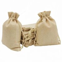 Sac cadeau en jute écologique Priglob Exim avec cordon de serrage, capacité de 2 kg, taille 5x7 pouces, petit sac de rangement pour articles cadeaux, provenant du Gujarat