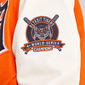 Bordado personalizado nueva moda al por mayor Lettermen College chaqueta de béisbol para los hombres con tela y material de plumón - Product Image 4