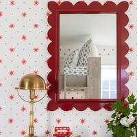 Minimalisme Laque Bord Festonné Miroir Suspendu Charismatique Laque Mur Miroir Pour La Maison Hôtel Café