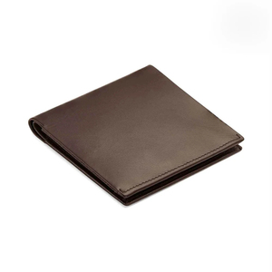 <b>Men's</b> Genuine Leather Slim <b>Wallet</b> Fold Closure Minimalist Style Short Length Daily Use Brown Color - Product Image 1