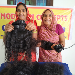Extensiones de cabello vietnamita humano templo paquetes ondulados dobles trama de máquina India pura virgen natural de la mejor calidad - Product Image 2