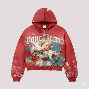 Custom Vintage Embroidered Rhinestone Streetwear Silk Screen Printing Acid Wash Oversized 100%cotton High Quality <b>Men</b> <b>Hoodies</b> - Product Image 1