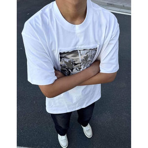 Camiseta Ecológica de Lona 100% Algodón Personalizada OEM para Hombre, Impresión por Sublimación, Cuello Redondo, Manga Corta, Estilo Casual y Holgado - Product Image 3