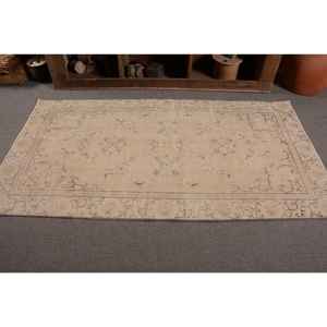 พรมตุรกีวินเทจสีเบจแบบดั้งเดิมขนาด3.5x6.6ฟุตผ้าวูลดีไซน์เย็บปะติดปะต่อกันสำหรับวัยรุ่นข้างเตียง4เมตรโถงทางเดินสี่เหลี่ยมผืนผ้า - Product Image 4