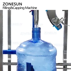 ZONESUN ZS-AFC100R التلقائي 5 جالون البلاستيك تنقية الماسورة المعدنية إبريق ماء زجاجة آلة تغطية العبوات