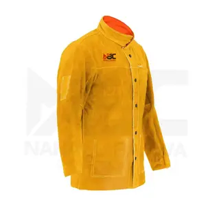 Hot bán Heavy Duty hàn làm việc mặc áo khoác da chống cháy làm việc quần áo cho thợ hàn làm việc.