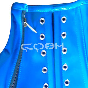 Corset bleu brillant en tissu PVC - Product Image 4