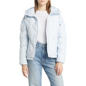 Chaquetas Acolchadas de Burbuja para Mujer, Invierno 2024, Más Vendidas, Color Sólido, Tejido Personalizado, Transpirables, Cálidas, Brillantes, con Capucha - Product Image 3