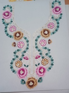 Patchs de cou brodés personnalisés de haute qualité vêtements appliques de décolleté décoratif à coudre pour robes hauts vêtements ethniques - Product Image 4