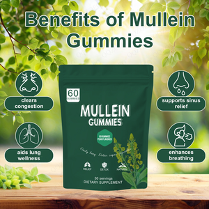 Mullein หมากฝรั่งเคี้ยวได้สำหรับทำความสะอาดปอดและดีท็อกซ์อาหารเสริมเพื่อสุขภาพระบบทางเดินหายใจ60หมากฝรั่ง - Product Image 4